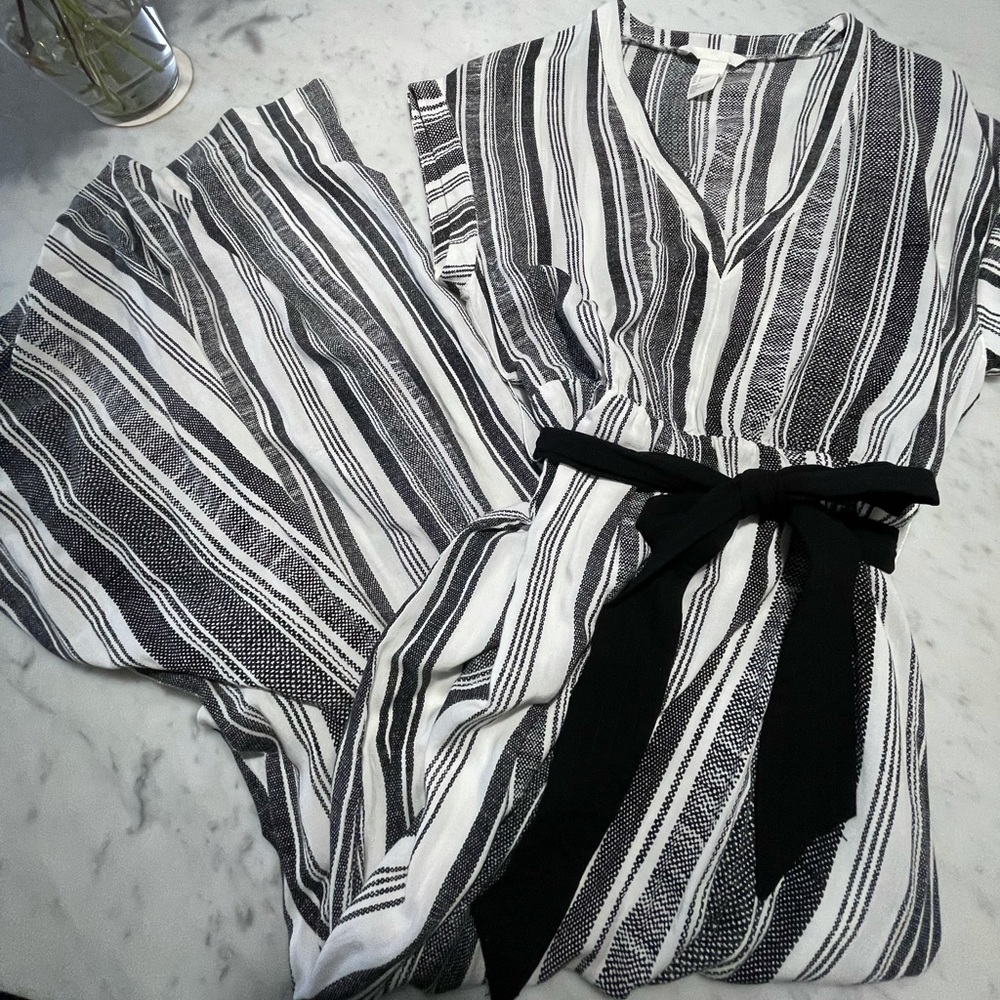 H&M black and white striped maxi dress